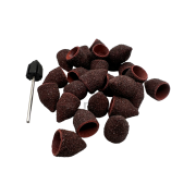 Starterset Premium Schleifkappen Spitz 13mm | #40 Körnung + Mandrel